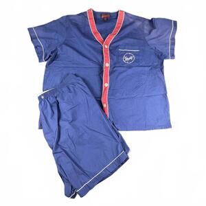 Vintage 90s Florida Lounge Set | Shum | Red White Blue Pajama Set | 2X